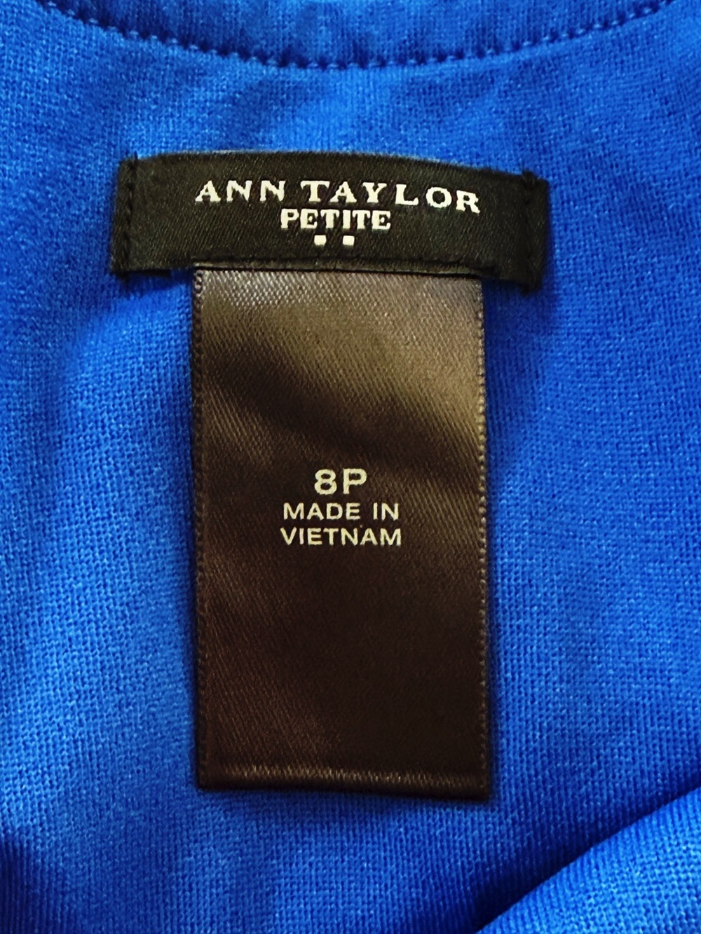 Ann Taylor Petite 8P Royal Blue Sheath Dress Gold Hardware Career Cocktail Midi - Picture 2 of 14